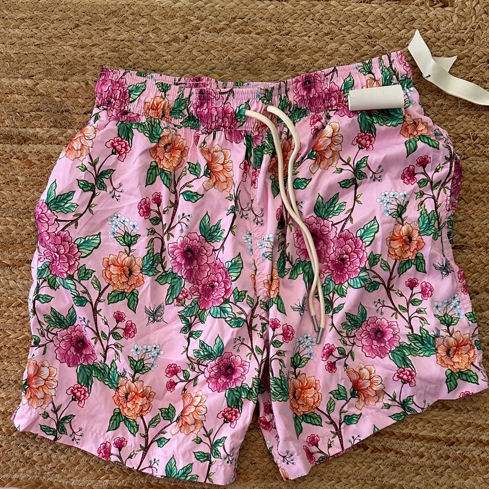 NWT Dondolo - Mens Floral Pink Drawstring Shorts